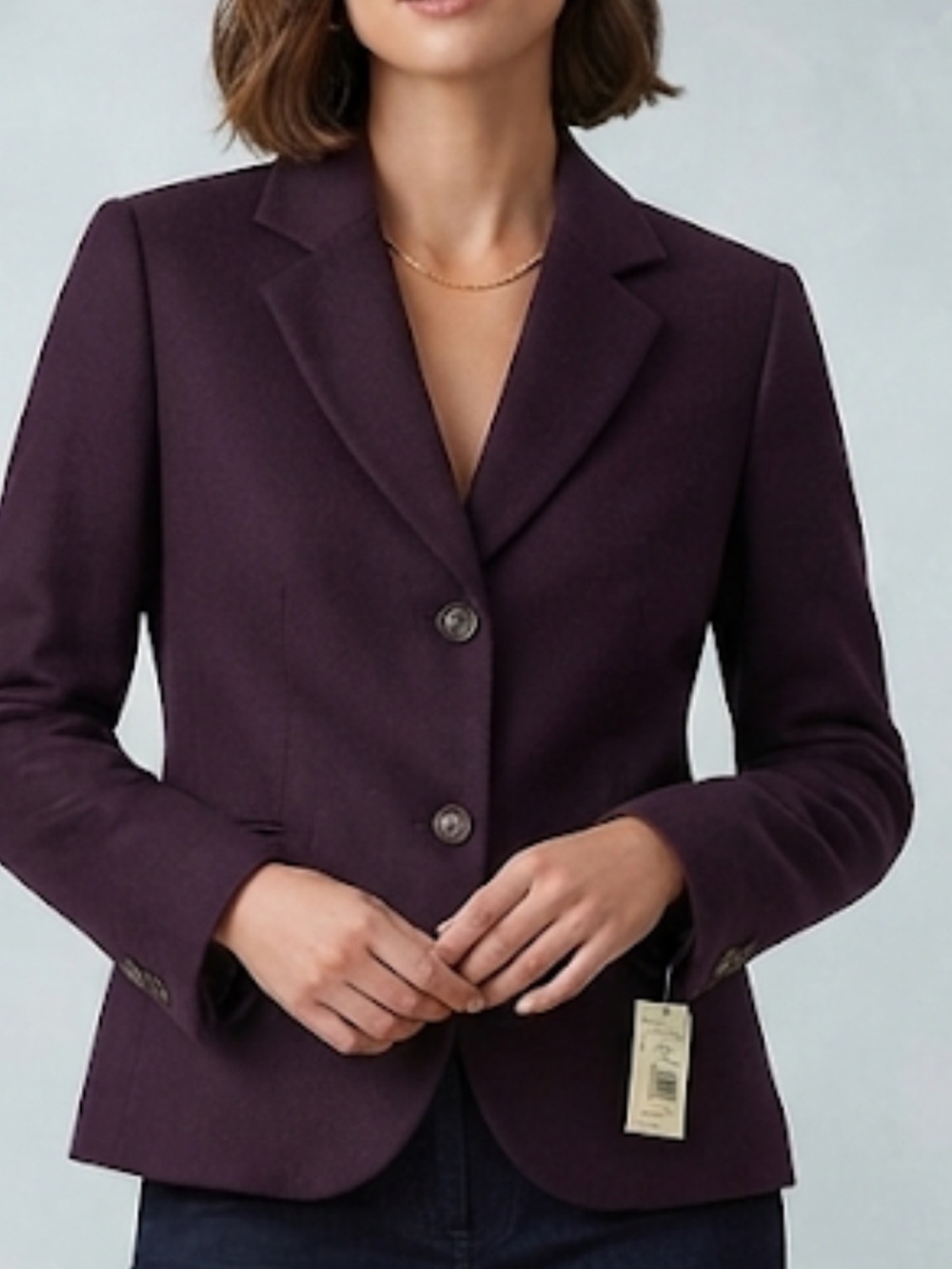 Harvé Benard Vintage Burgundy Wool Blend Blazer NWT
